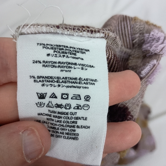 FREE PEOPLE Brown and Cream Boxy Cropped Blouse with 3/4 Sleeves (#1,517) - Picture 4 of 7